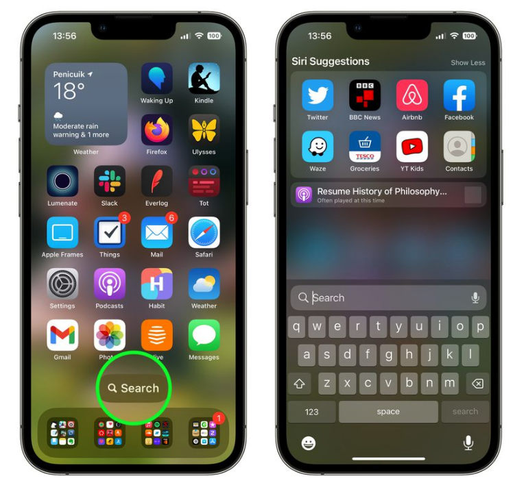 黄州苹果手机维修分享升级到 iOS 16 后，如何删除主屏幕上的搜索按钮 